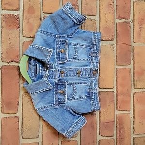 Girls Gap cropped short sleeve denim jacket size 8